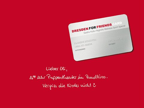 Grafikdesign & Anzeigenkampagne für dresden for friends